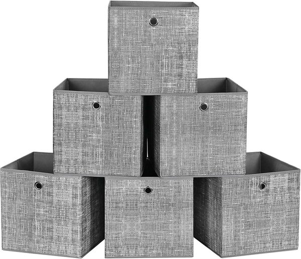 Úložný box Grey, sada 6ks, 30x30x30 cm, šedá