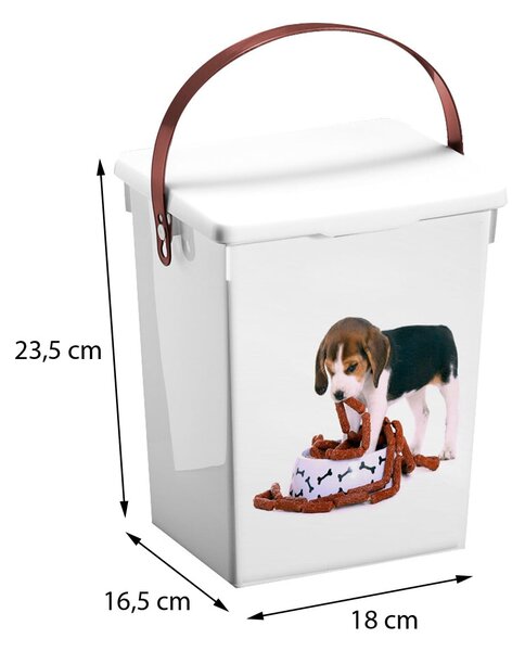Úložný box Dog, 18x23,5x16,5 cm, bílá