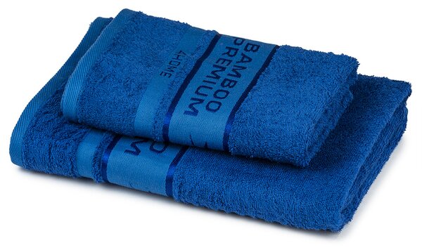 Sada Bamboo Premium osuška a ručník modrá, 70 x 140 cm, 50 x 100 cm