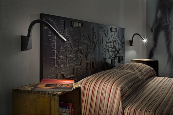 Linea Light 7234 Snake_W3, bílá flexibilní LEDka k posteli s vypínačem, 2W LED 3000K, délka 47cm