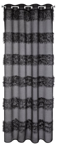 ZÁCLONA NA KROUŽCÍCH MARGARET 140X250 CM ČERNÁ