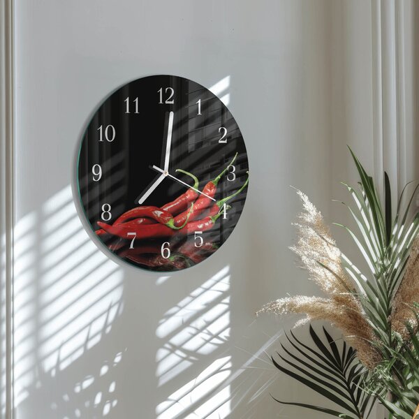 Skleněné hodiny na stěnu Chilli papričky zsob-fi30-00059162