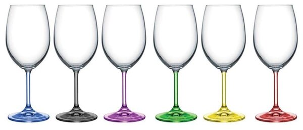 BOHEMIA RAINBOW SKLENICE NA VÍNO 350 ML SADA 6 KS