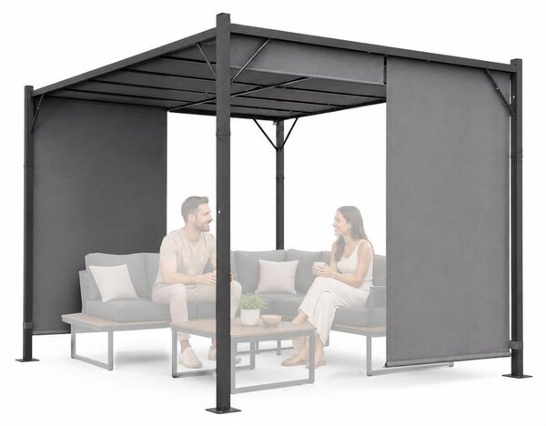 MultiGarden DN-FG-362 Zahradní pergola s bočními roletami 3 x 4 m, šedá