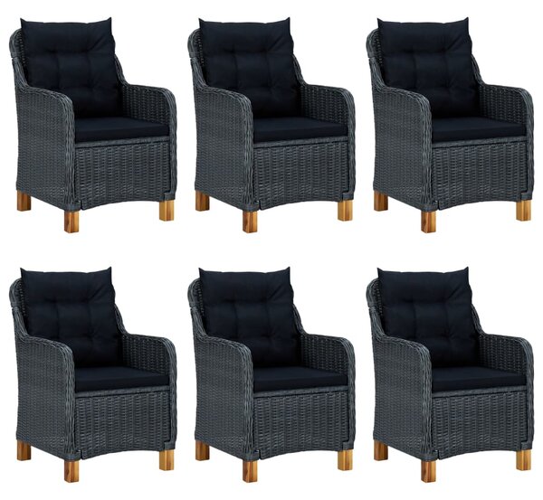 7dílný zahradní jídelní set tmavě šedý