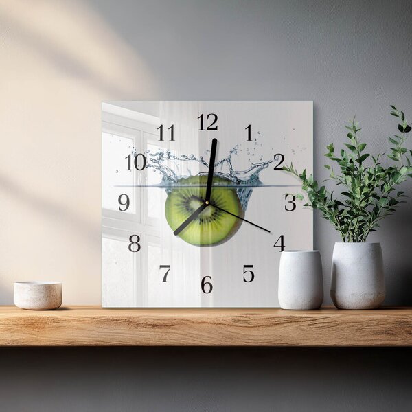 Skleněné hodiny na stěnu Kiwi zskc-30x30-00180089