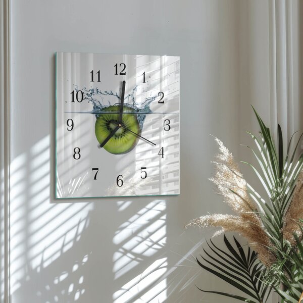 Skleněné hodiny na stěnu Kiwi zskc-30x30-00180089