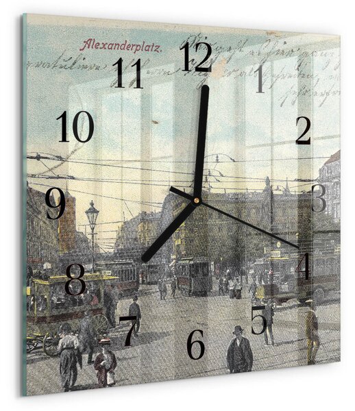 Skleněné hodiny na stěnu Pohlednice zskc-30x30-00178551