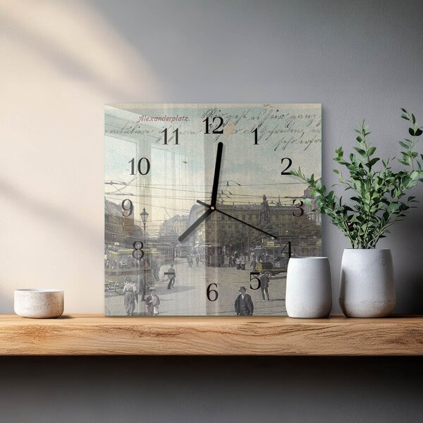 Skleněné hodiny na stěnu Pohlednice zskc-30x30-00178551