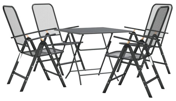 5dílný zahradní jídelní set tahokov antracitový