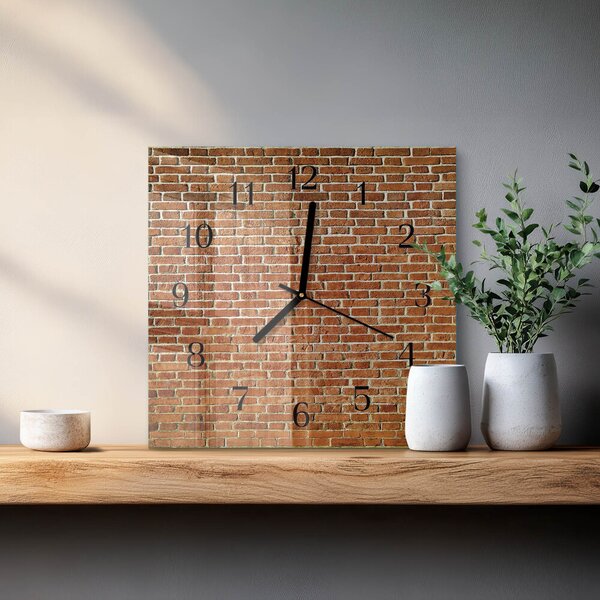 Skleněné hodiny na stěnu Cihlový zskc-30x30-00181988