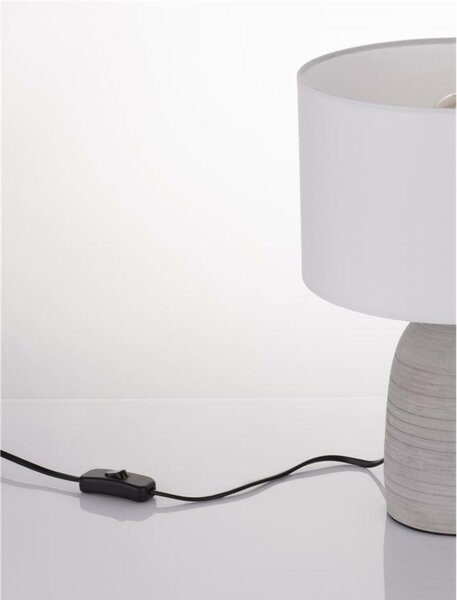 NOVA LUCE stolní lampa CHEMPO šedý beton a kov bílé stínidlo E27 1x12W 230V IP20 bez žárovky 9050166