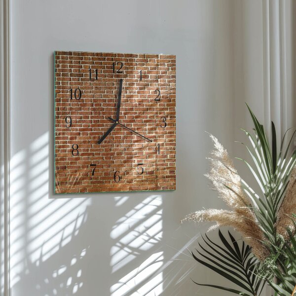 Skleněné hodiny na stěnu Cihlový zskc-30x30-00181988