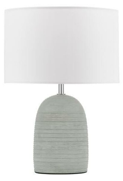 NOVA LUCE stolní lampa CHEMPO šedý beton a kov bílé stínidlo E27 1x12W 230V IP20 bez žárovky 9050166