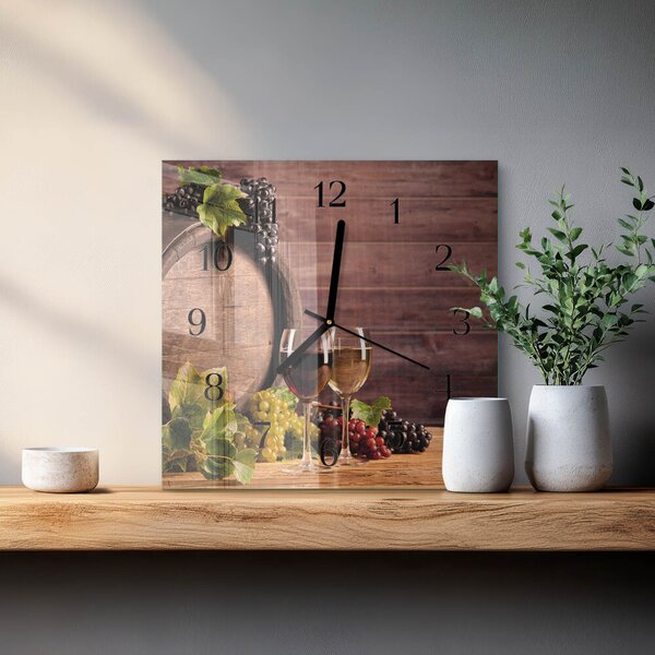 Skleněné hodiny na stěnu Hrozny zskc-30x30-00177526