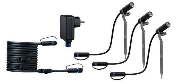 Paulmann 94154 Plug&Shine Plantini, základní set zahradních reflektorů 3x2,5W LED 3000K stmívatelné, IP65