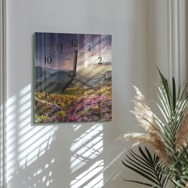 Skleněné hodiny na stěnu Krajina zskc-30x30-00178583