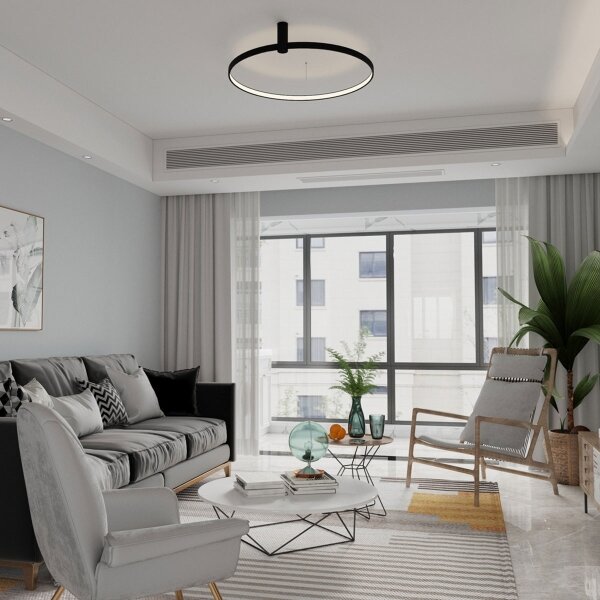 LED Stropní svítidlo RING S LED/34W/230V 3000/4000/6000K pr. 60 cm černá