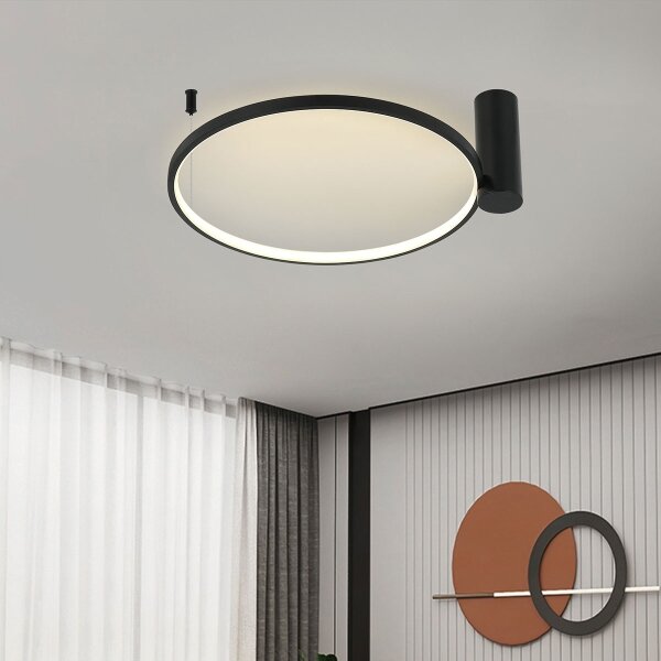 LED Stropní svítidlo RING S LED/34W/230V 3000/4000/6000K pr. 60 cm černá