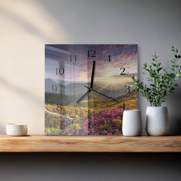 Skleněné hodiny na stěnu Krajina zskc-30x30-00178583