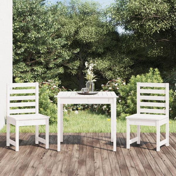 3dílný zahradní bistro set bílý masivní borové dřevo