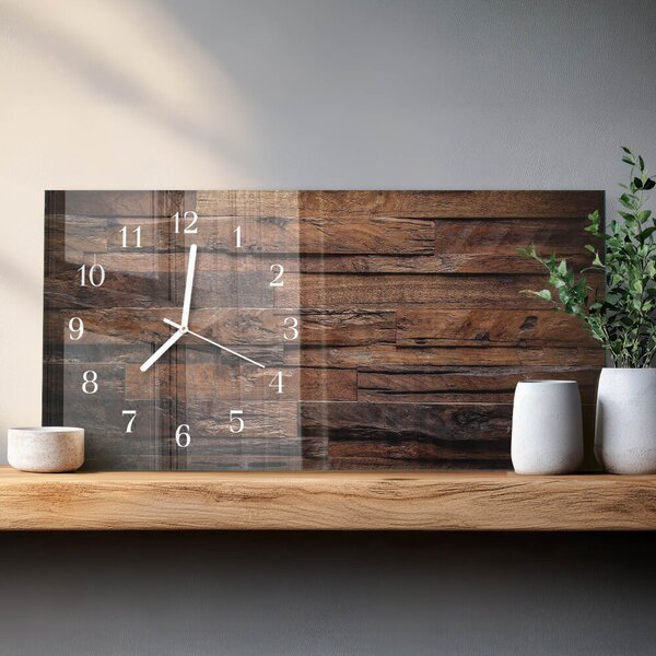 Skleněné hodiny horizontální Dřevo zsppb-60x30-00295269