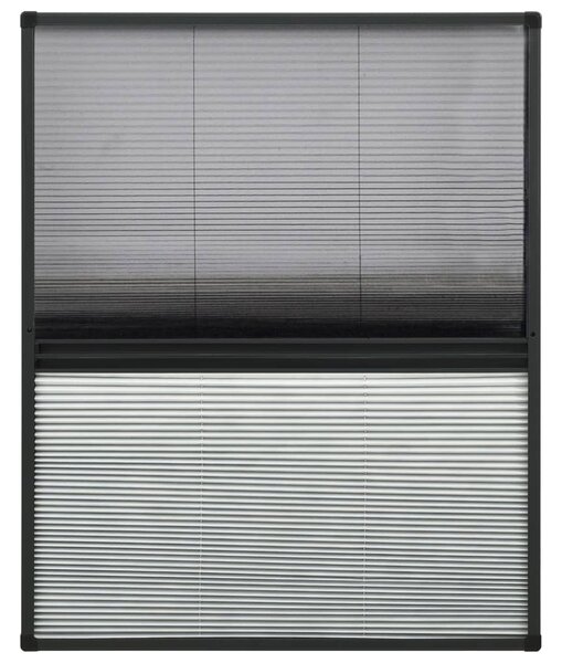 Plisovaná okenní síť proti hmyzu se zástěnou hliník 80 x 100 cm