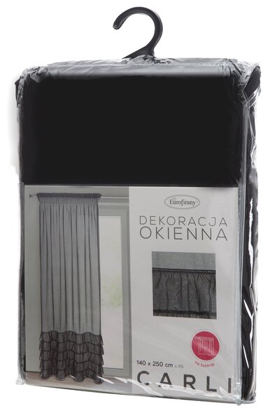 ZÁCLONA NA PÁSCE CARLI 140X250 CM ČERNÁ