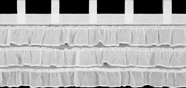 KRÁTKÁ ZÁCLONA NA POUTKÁCH LILIA1 150X45 CM BÍLÁ
