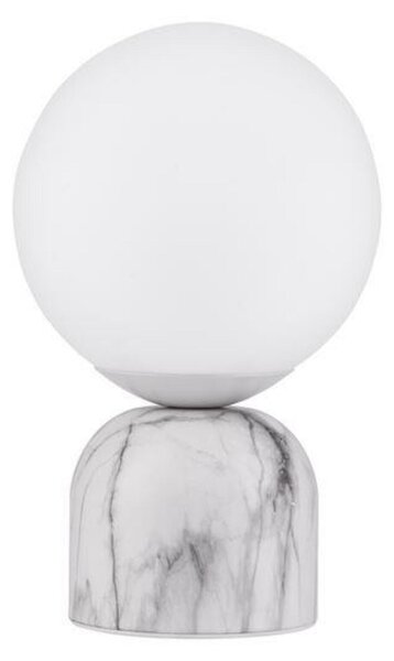 NOVA LUCE stolní lampa KENIO bílá mramor opálové sklo E14 1x12W 230V IP20 bez žárovky 9050164