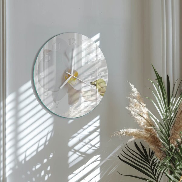Skleněné hodiny na stěnu Orchidej zsob-fi30-00084217