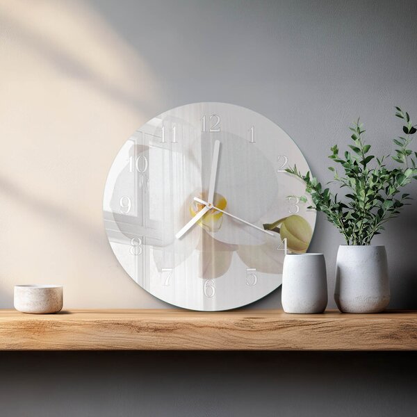 Skleněné hodiny na stěnu Orchidej zsob-fi30-00084217