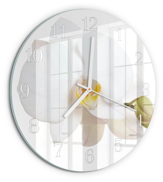 Skleněné hodiny na stěnu Orchidej zsob-fi30-00084217