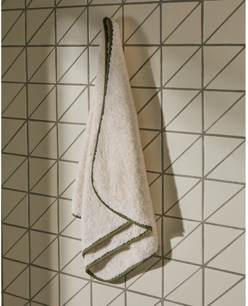 Bílý/zelený froté bavlněný ručník 50x90 cm Sedora – Kave Home