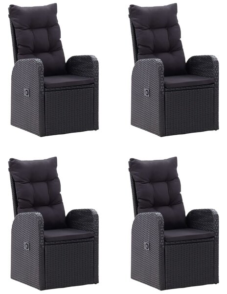 5dílný zahradní jídelní set černý