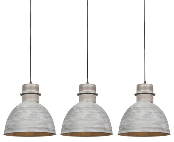 Sada 3 rustikálních závěsných lamp šedých - Dory