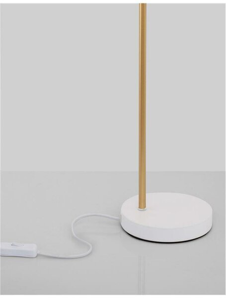 NOVA LUCE stolní lampa PAZ zlatý kov bílé kovové stínidlo bílá základna E27 1x12W 230V IP20 bez žárovky 9426651