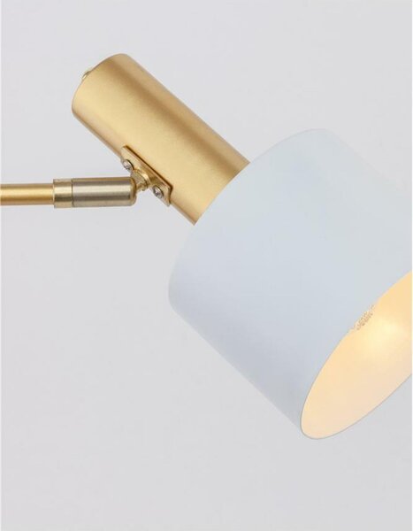 NOVA LUCE stolní lampa PAZ zlatý kov bílé kovové stínidlo bílá základna E27 1x12W 230V IP20 bez žárovky 9426651