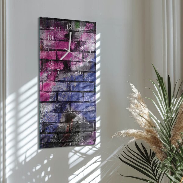 Skleněné hodiny vertikální Cihlový zsppb-30x60-00086084