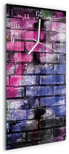 Skleněné hodiny vertikální Cihlový zsppb-30x60-00086084