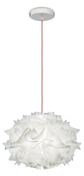 SLAMP VELSXS0CTR01RMS000EU Veli Couture Mini Suspension, závěsné svítidlo s červeným kabelem, 1x12W LED E27, prům. 32cm