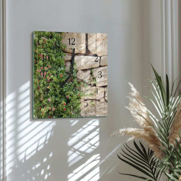 Skleněné hodiny na stěnu Přírodní kameny zskc-30x30-00177125