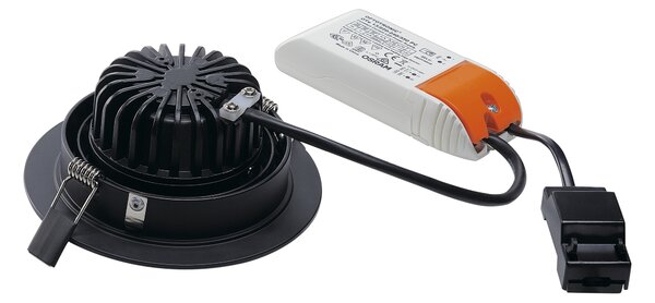 SLV 114230 New Tria, černá kulatá bodovka, 16W LED 3000K stmívatelná, prům.13cm