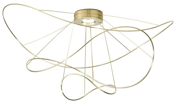 Axolight Hoops 3, zlaté stropní svítidlo, 16W LED 3000K stmívatelné, prům. 100cm, výška 51cm