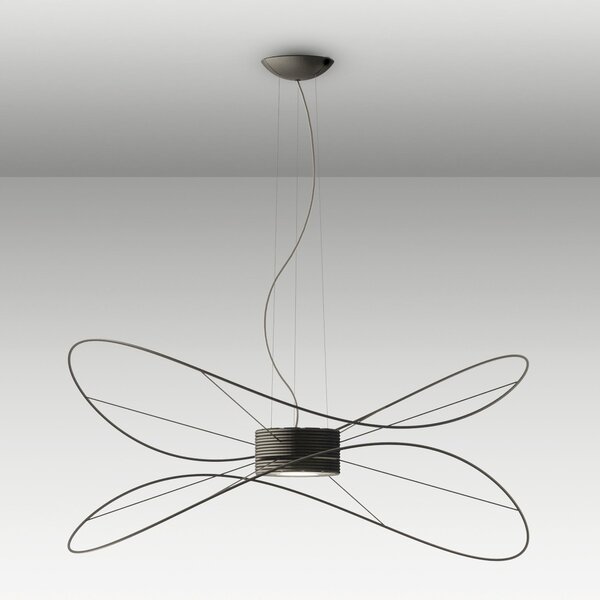 Axolight Hoops 2, černé závěsné svítidlo, 2x16W LED 3000K stmívatelné, prům. 100cm, výška 43cm