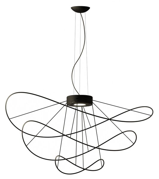 Axolight Hoops 3, černé závěsné svítidlo, 2x16W LED 3000K stmívatelné, prům. 100cm, výška 54cm