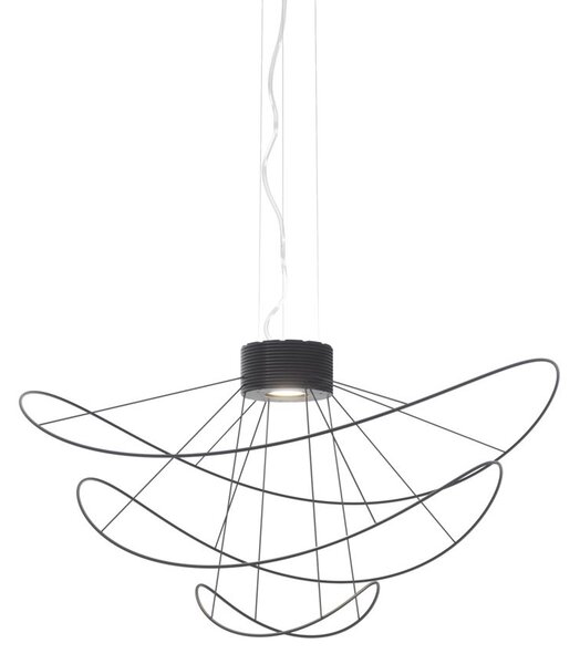Axolight Hoops 3, černé závěsné svítidlo, 2x16W LED 3000K stmívatelné, prům. 100cm, výška 54cm