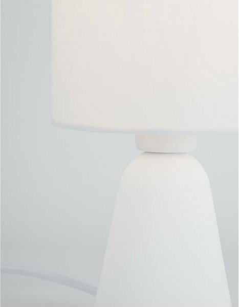 NOVA LUCE stolní lampa ZERO bílá sádra a bílé stínidlo E14 1x5W 230V IP20 bez žárovky 9577162