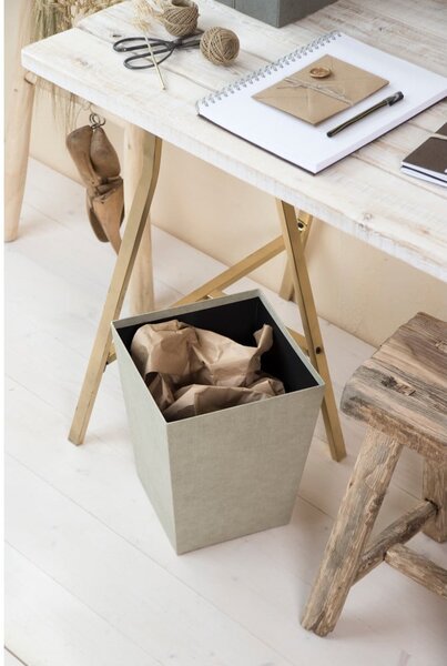 Béžový kancelářský odpadkový koš Sofia Canvas Paper Laminate – Bigso