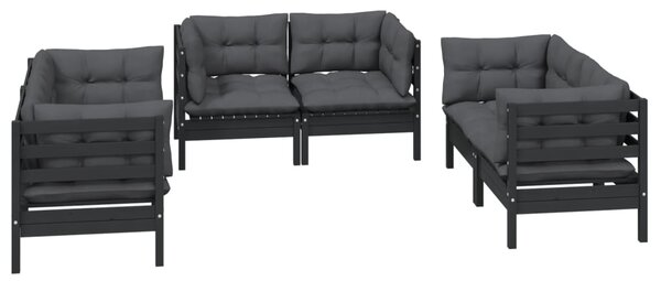 6dílná zahradní sedací souprava s poduškami masivní borovice
